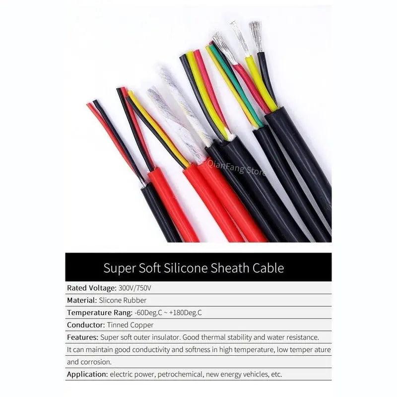 2M/5M Sheath Wire Super Soft Flexible Silicone Rubber/ 2-8 Cores optional - electrical center b2c