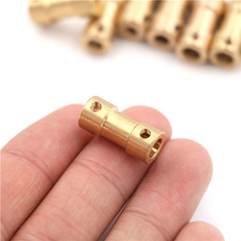 2mm/2.3mm/3mm/3.17mm/4mm/5mm/6mm Brass Rigid Motor Shaft Coupling Mini Coupler Motors Transmission Connector with Screws Wrench