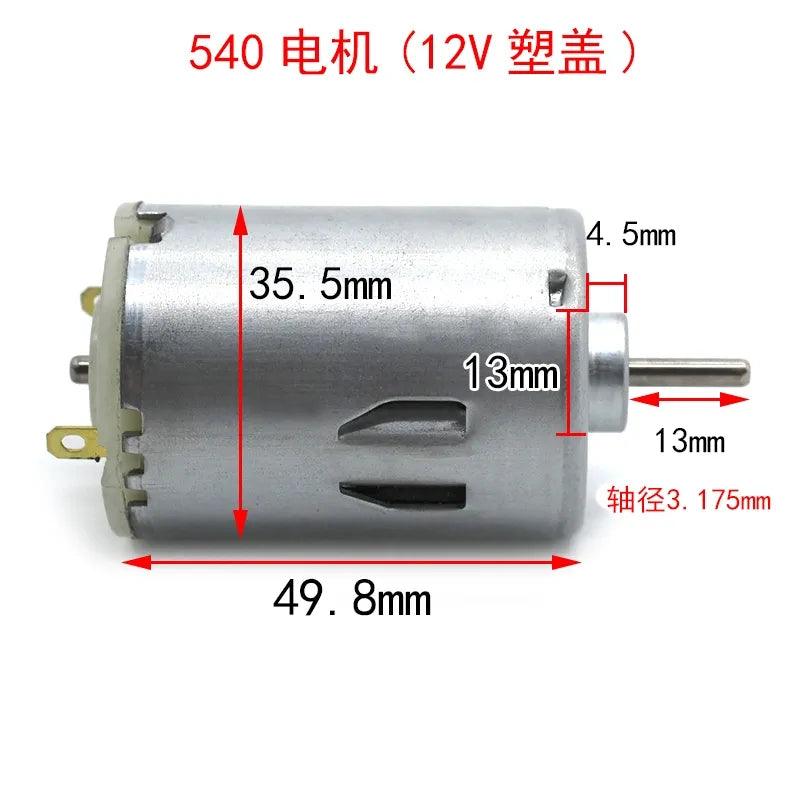 2pcs 540 Micro Motor Brush DC lMotor 12V 1850rpm Electric 6V 12 V Volt Moter DIY Toy Engine