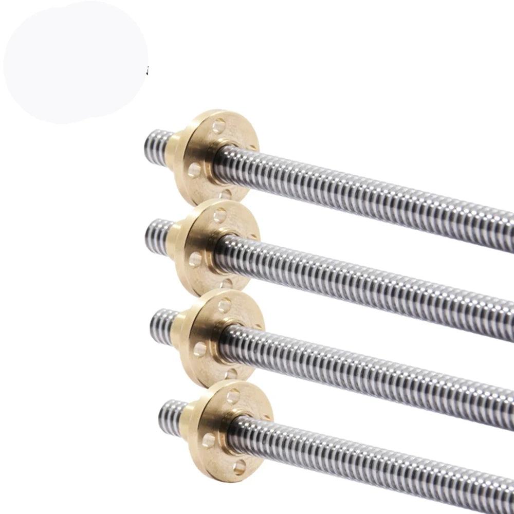 304 Stainless Steel T10 Screw Length 100mm-500mm Lead 2/4/8/10/12/14mm Trapezoidal Spindle Screw And Nut For Stepper Motor 3D