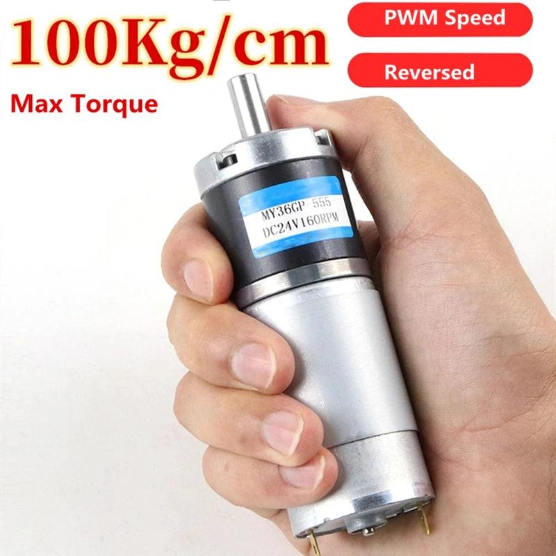 36-555 Max 100kg.cm High Torque Planetary Gear Motor Adjustable Speed Reversed DC 12V 24V Gearmotor