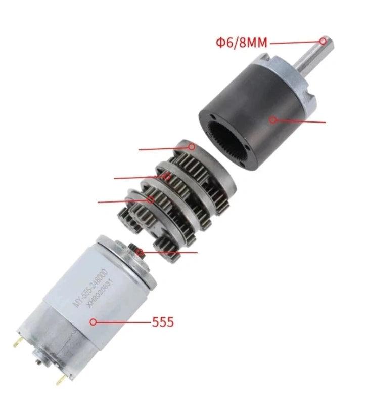 36-555 Max 100kg.cm High Torque Planetary Gear Motor Adjustable Speed Reversed DC 12V 24V Gearmotor