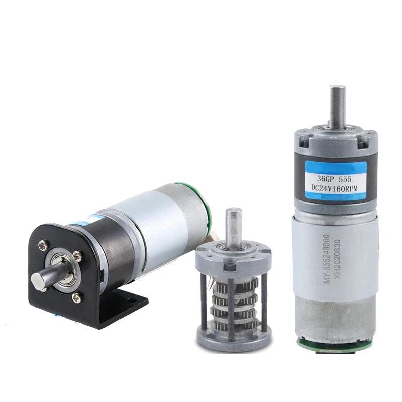 36-555 Planetary Gear Motor Encoder DC 12V 24V Speed 11-1540rpm Coding Signal Feedback High Torque 100KG Metal Gearbox Moter