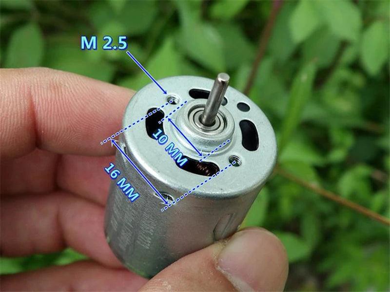 365 Micro DC Motor 12V-18V High Speed 11300rpm-17500rpm Ball Bearing Carbon Brush Electric DIY Model Engine Fan RS365-2273