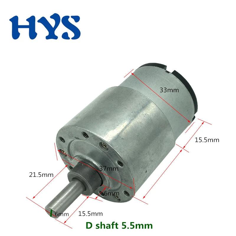 37mm 6V 12V 24V DC Moter 7RPM to 960RPM High Torque Metal Gear Box Electric Motor New Gearmotor PWM Speed Controller