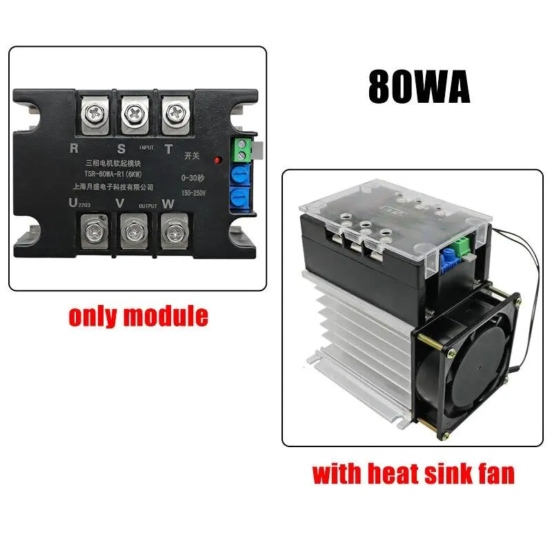 380V Motor Soft Start Module Controller Starter Stop Heat Sink Three-phase Motor Slow Start 1kw 2kw 4kw 6kw 8kw 10kw 15kw 20kw - electrical center b2c