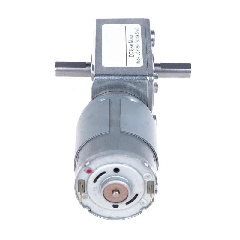 385 Gear Motor Double Shaft Worm Speed Reduction Self-locking 12V 24V DC 8~214 RPM Torque 1~30 KG.CM jgy385