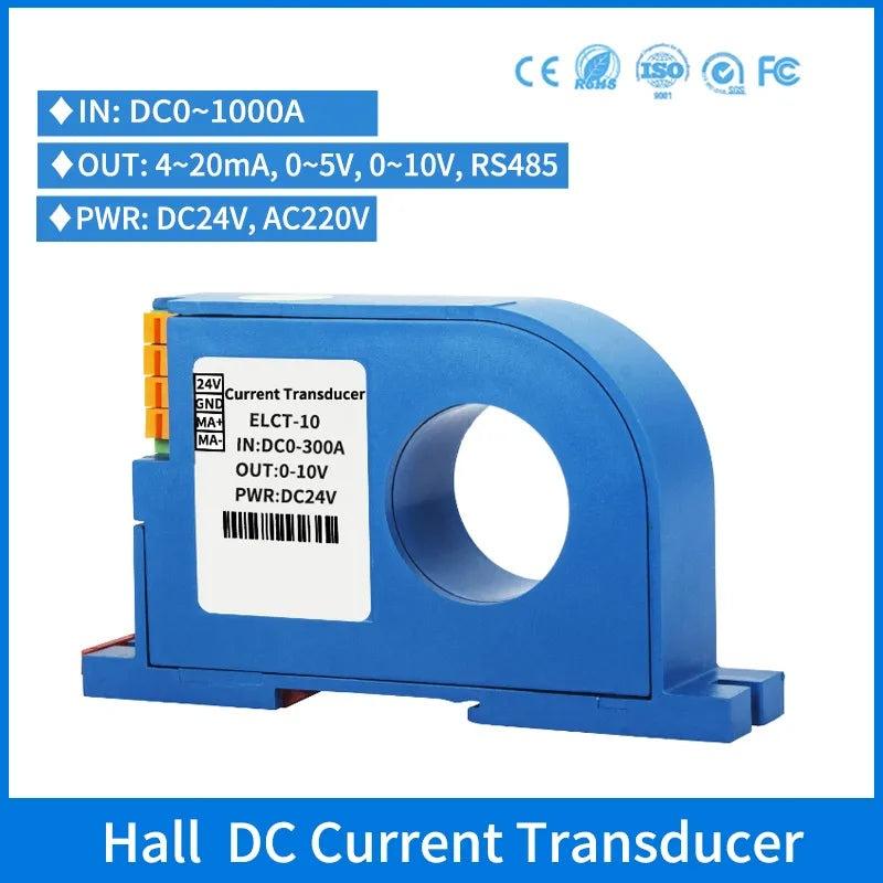 4-20mA 0-10V RS485 Hall Current Transmitter 0-1000DC Hall Effect Current Sensor Isolation Current Transducer