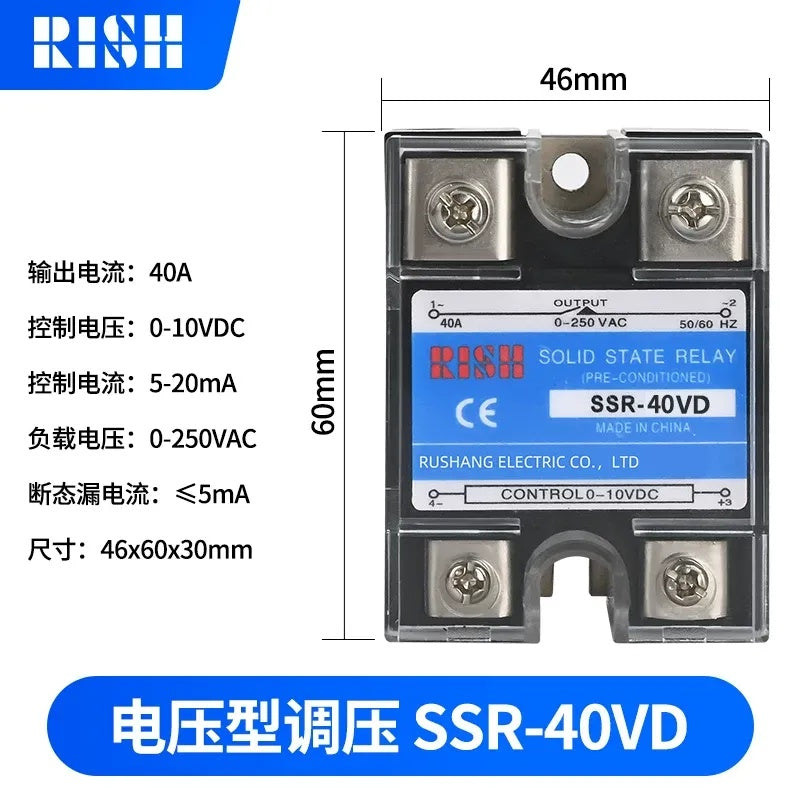 S SSR-VD regulator, 10A/25A/40A/80A SSR regulator, 0-380VAC SSR control module, industrial SSR voltage controller, no-contact voltage regulator, LED indicator SSR regulator, bolt-on SSR regulator,SSR-40VD
