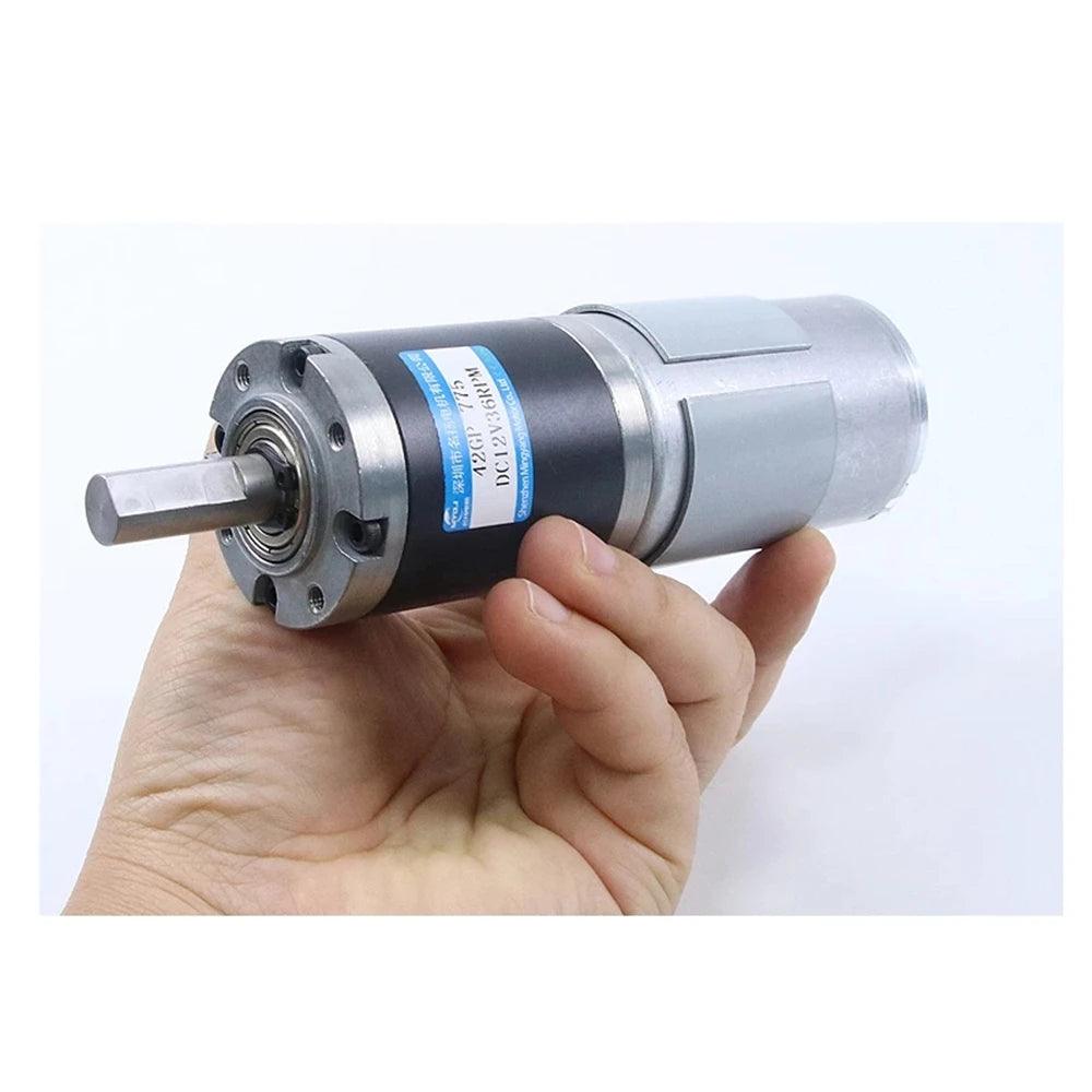 42mm 775 Planetary Gear DC Reduction Motor 12V 24V Adjustable Low Speed 7-1351RPM PWM Electric Motor Metal High Torque 90KG