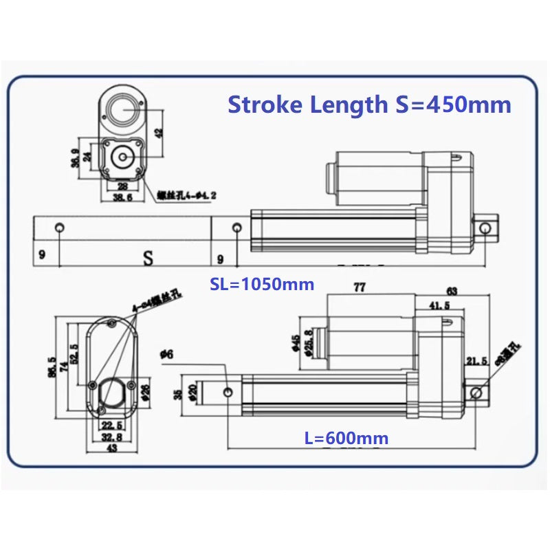 Linear Actuator with Hall Encoder
