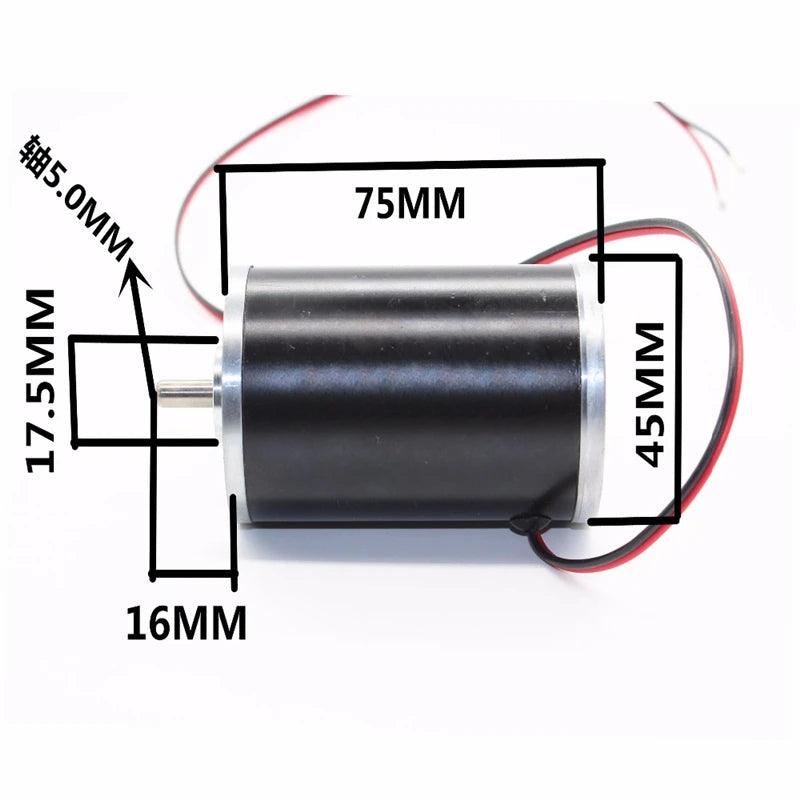 4575 Permanent Magnet DC Motor 30W 12V 24V 4000rpm 8000rpm High Speed Large Torque Micro Motors PWM Low Noise DIY Drill Cut