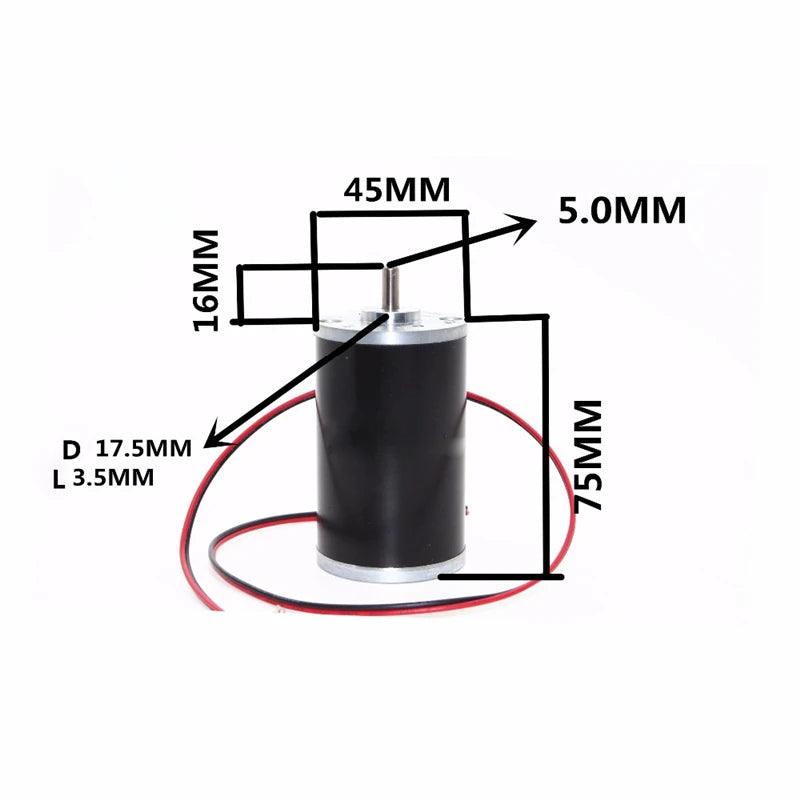 4575 Permanent Magnet DC Motor 30W 12V 24V 4000rpm 8000rpm High Speed Large Torque Micro Motors PWM Low Noise DIY Drill Cut - electrical center b2c