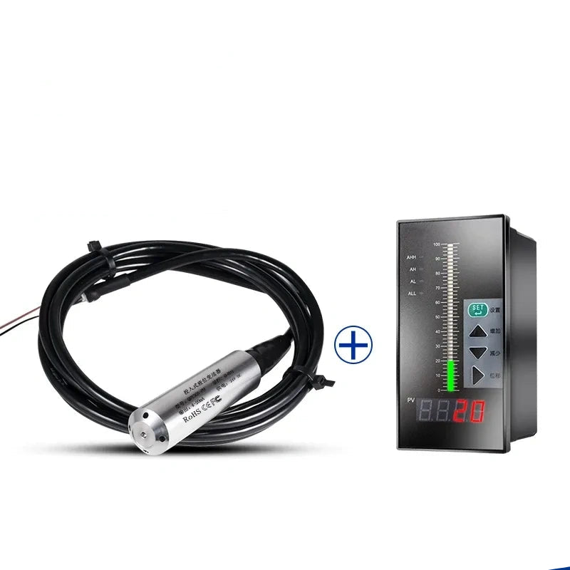 Submersible Level Sensor ,Hydrostatic Level Transmitter Measuring Range 0-4 Meter with display meter, 4-20mA Level Sensor ,Water Level Transmitter ,IP68 Level Probe