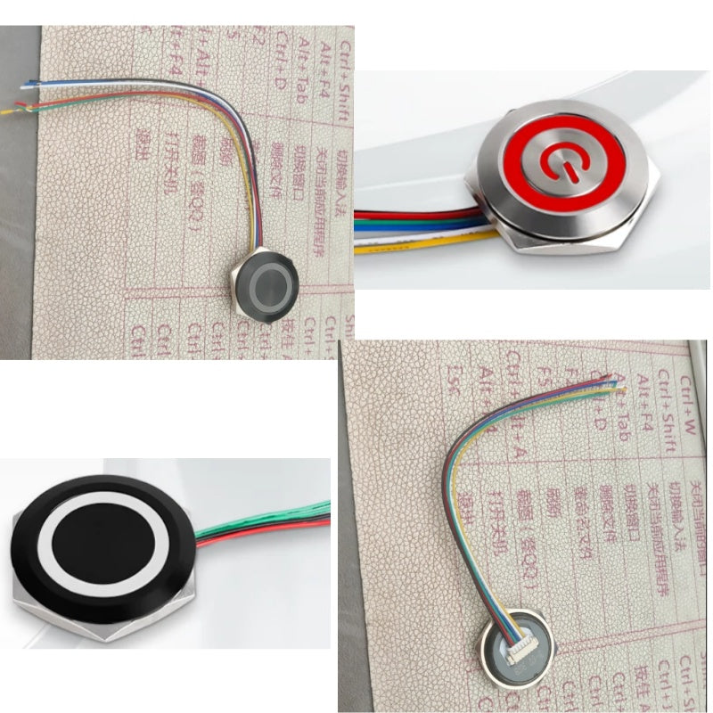 Black Body- Ultra-Thin Momentary Metal Push Button Switch with Wire Thread