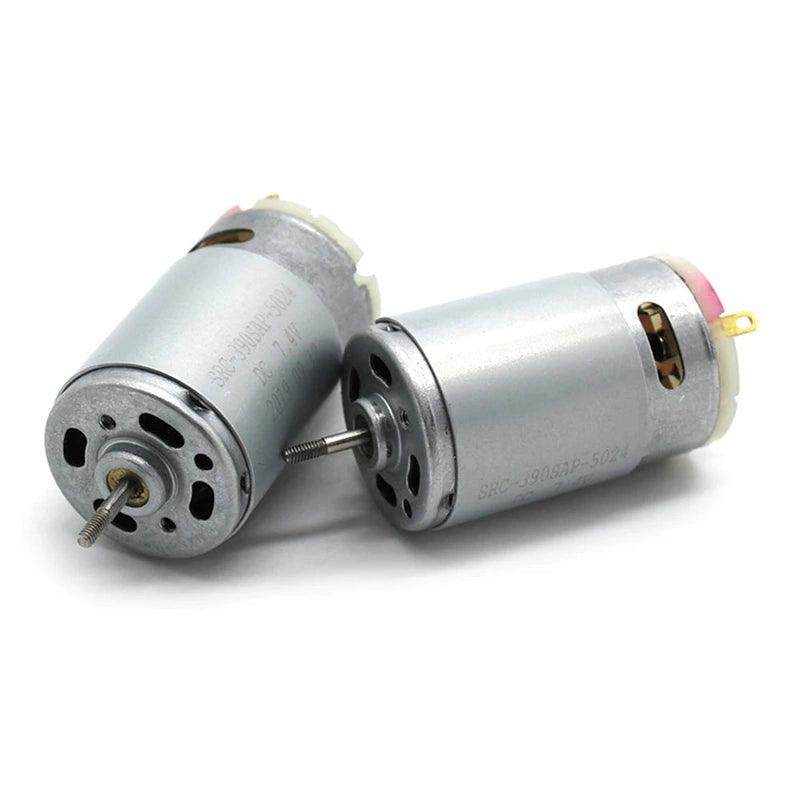 4pcs 390 DC Motor 7.4V 19500rpm High Speed Threaded Shaft 2.3mm Reversed Electric DIY Technology Toy Model Accessories RS390