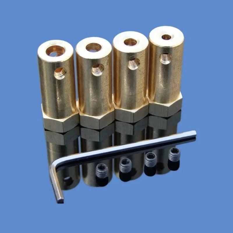 4pcs Hexagon Coupling 3mm 4mm 5mm 6mm 7mm 8mm Extended Copper Rigid Brass Motor Shaft Connector Sleeve Robot Smart Car Wheel Hub