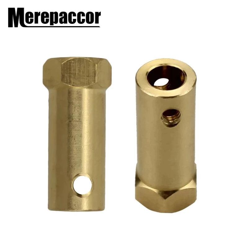 4pcs Hexagon Coupling 3mm 4mm 5mm 6mm 7mm 8mm Extended Copper Rigid Brass Motor Shaft Connector Sleeve Robot Smart Car Wheel Hub