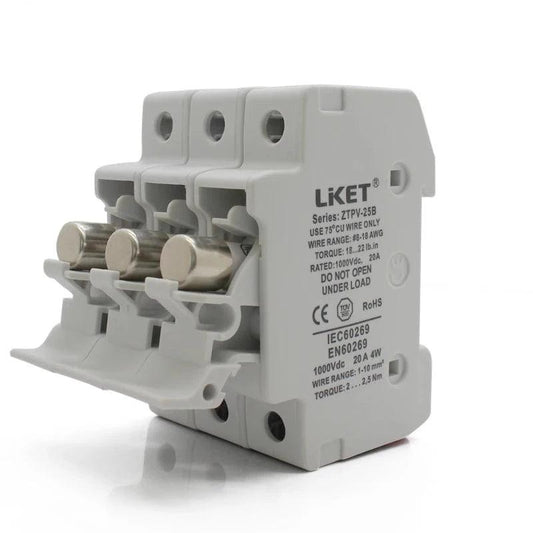 5 Set/lot  3P Parallel Fuse Holder 1000V DC Fusible 10x38 GPV, with Fuse Holder for Solar System Protection