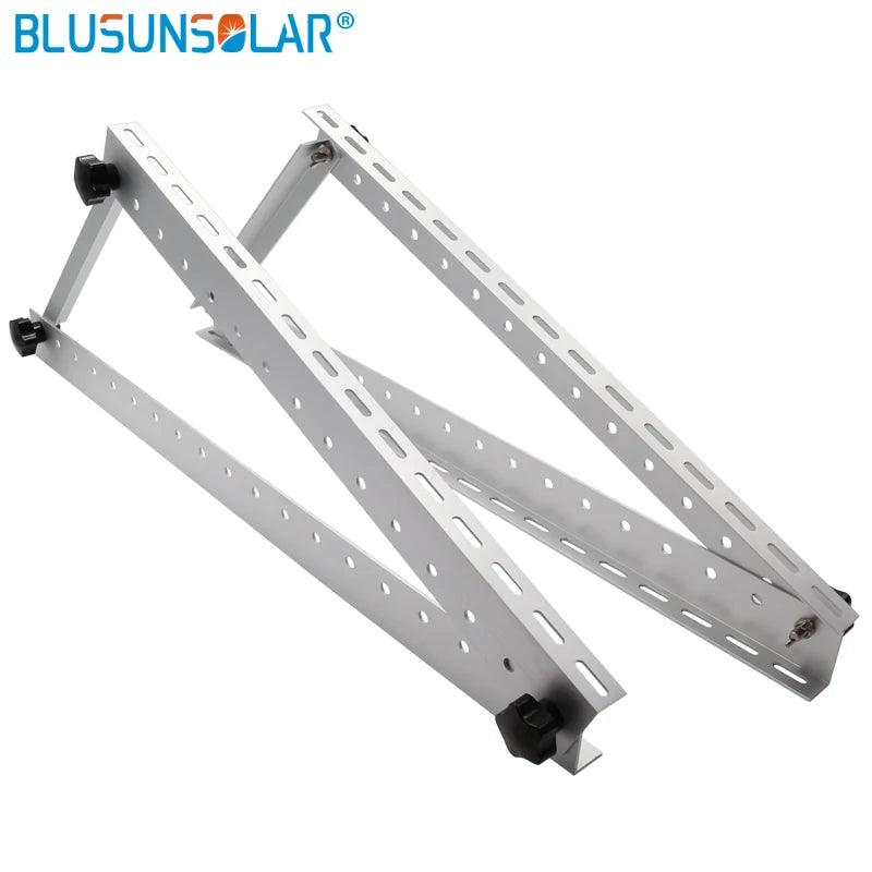 50 Set Triangle Aluminum Oblique Beam and Triangel Back Beam 550mm 100W 300W Solar Panel Roof Mounting Bracket for Van