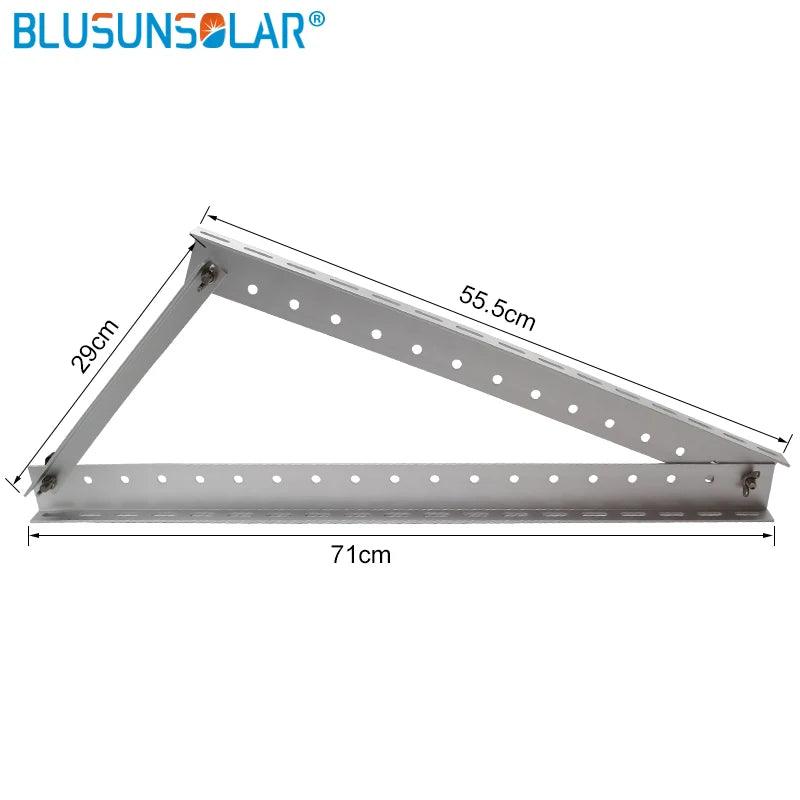 50 Set Triangle Aluminum Oblique Beam and Triangel Back Beam 550mm 100W 300W Solar Panel Roof Mounting Bracket for Van