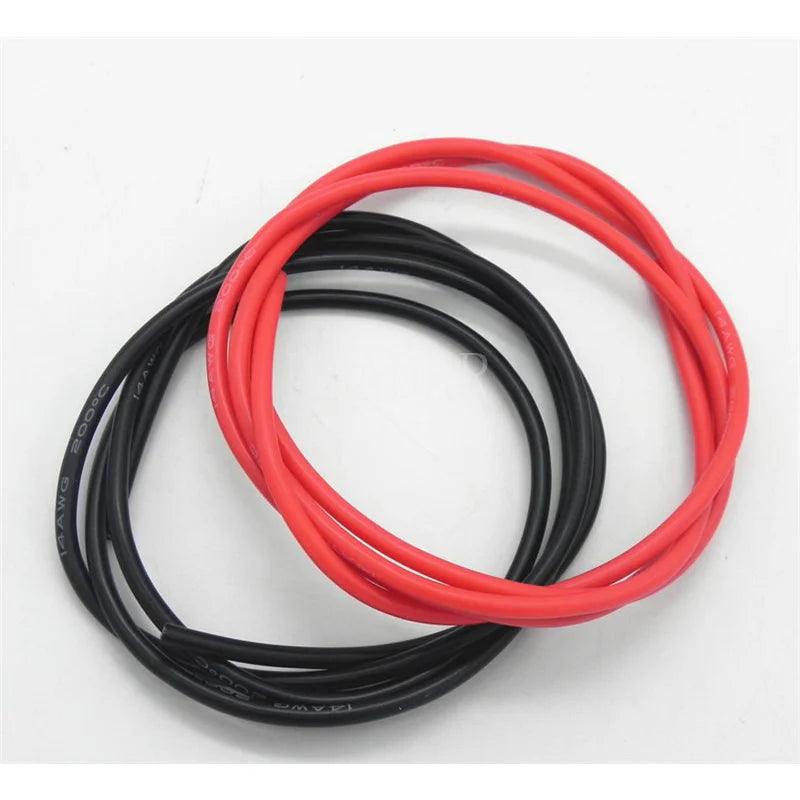 50 Sets/lot 10AWG 1M Black+1M Red Silicone Cable Wire / Silica Gel Wire / Silicone Tinned Copper Cable High Temperature DZ0176