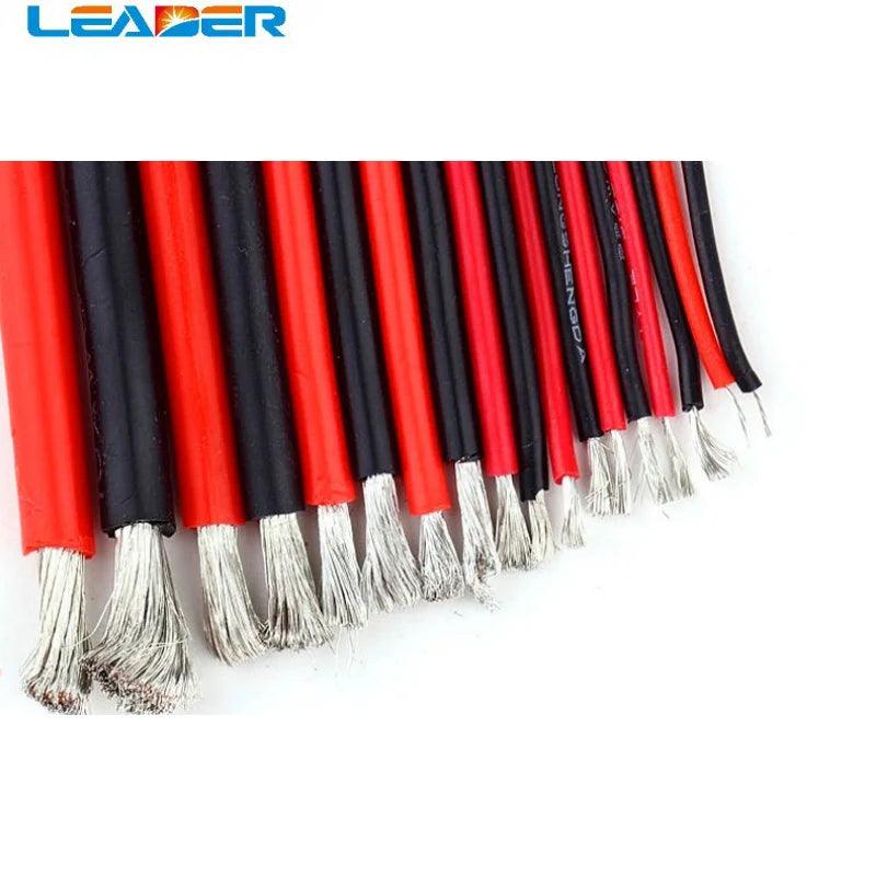 50 sets/lot 14AWG High temperature Silicone Wire Cable / Silica Gel Wire / Silicone Tinned copper Cable 1M Black+1M Red DZ0178