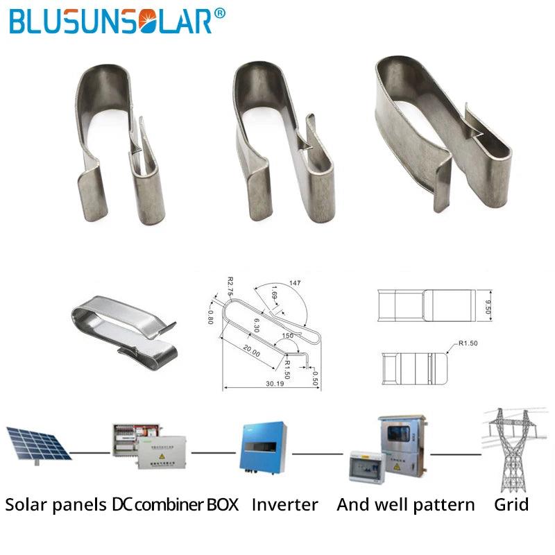 500 PCS /Lot SUS 304 Material Big Size 4 X 4mm2 PV Cable Clip /Clamp for PV Solar Cable Wire