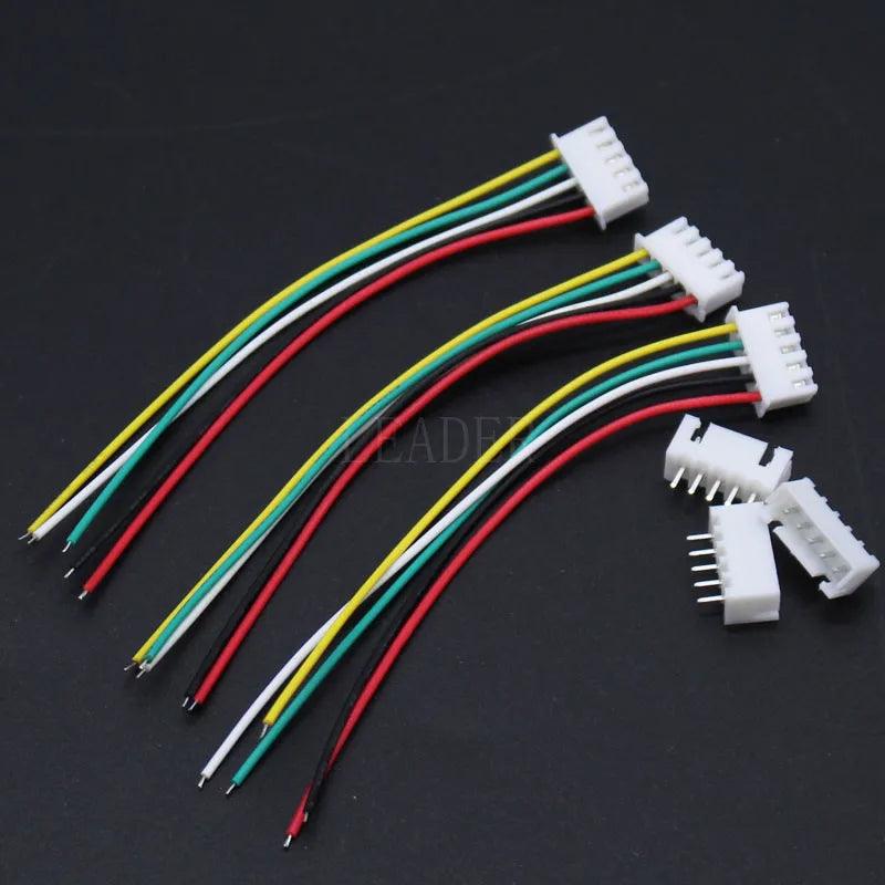 500 Pcs/lot JST XH 5S Lipo Balance Lead Extension Charge Wire 100mm 26AWG with Connector Pins