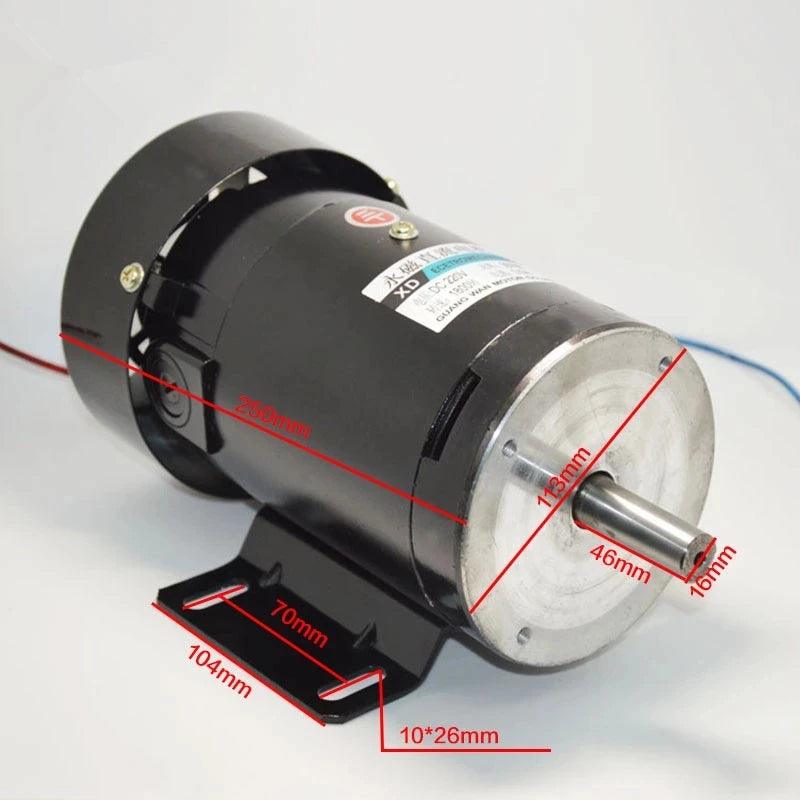 500W Motor DC 220V Permanent Magnet Motor High Torque Speed 1800rpm-4500rpm Can Adjust Speed Forward and Reverse Electric Moter