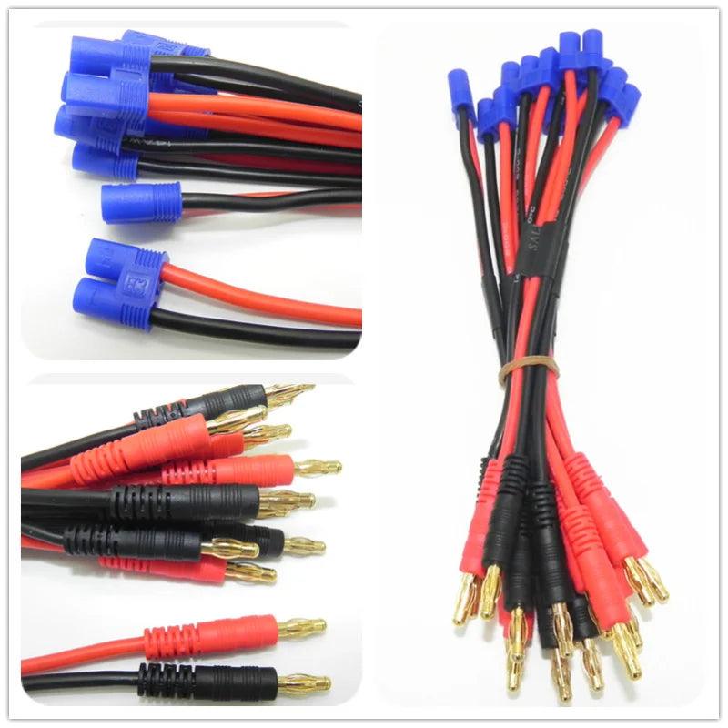 50pcs/lot  EC5 Connector To 4.0mm Banana Plug 14AWG 150mm Silicone Wire