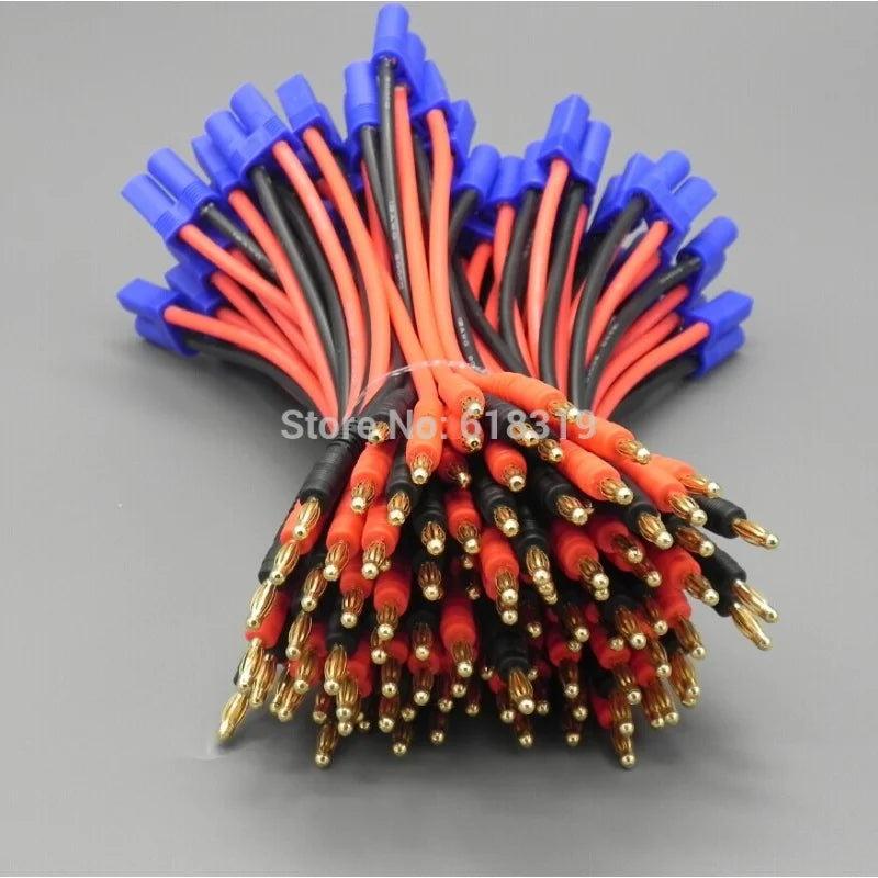 50pcs/lot  EC5 Connector To 4.0mm Banana Plug 14AWG 150mm Silicone Wire