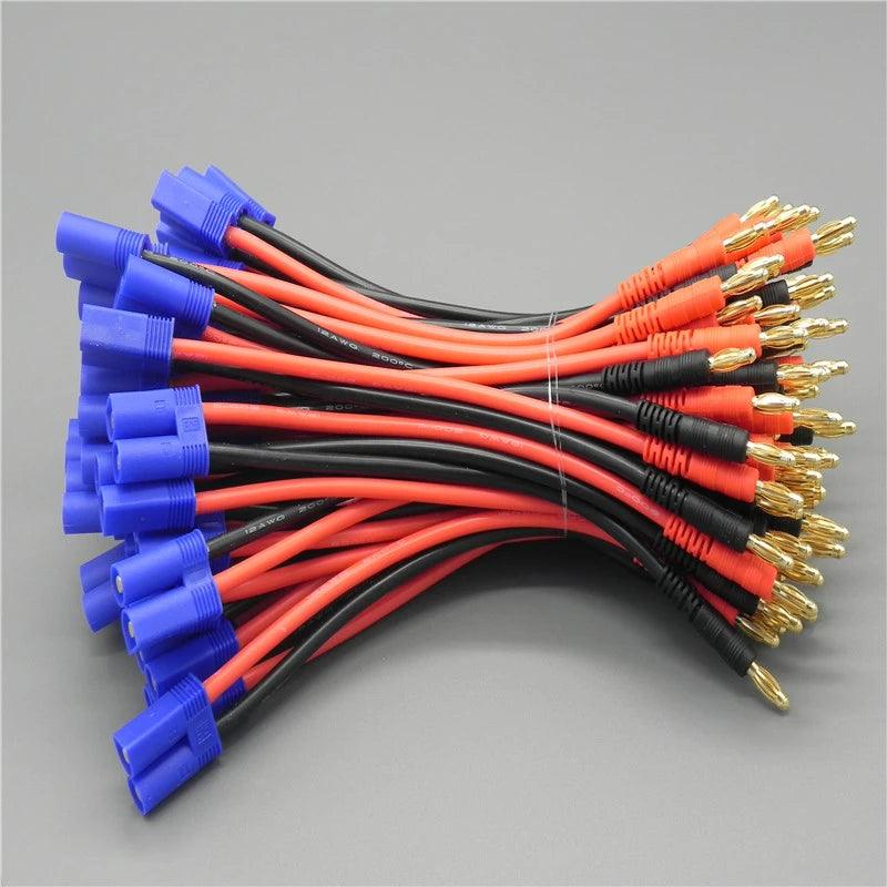 50pcs/lot  EC5 Connector To 4.0mm Banana Plug 14AWG 150mm Silicone Wire