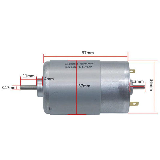 555 Double Output Shaft DC Motor 12V 24V High Speed 4000/8000rpm PWM Forward and Reverse Electric 12 V 24 Volt Micro DIY Drill