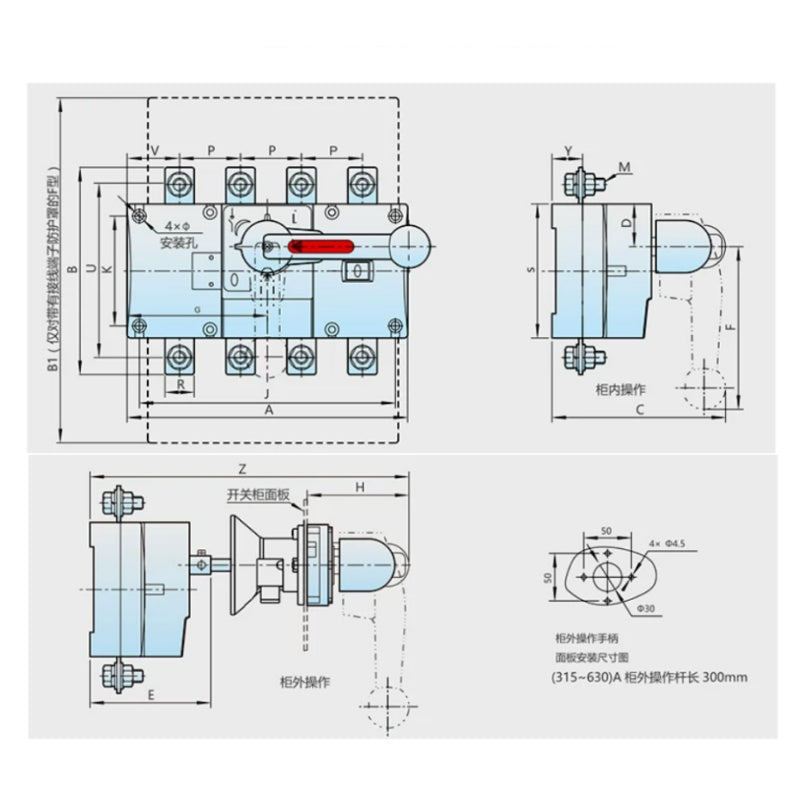 CHINT NH40 Series Isolator Switch NH40-63/100/160/250 3P 4P