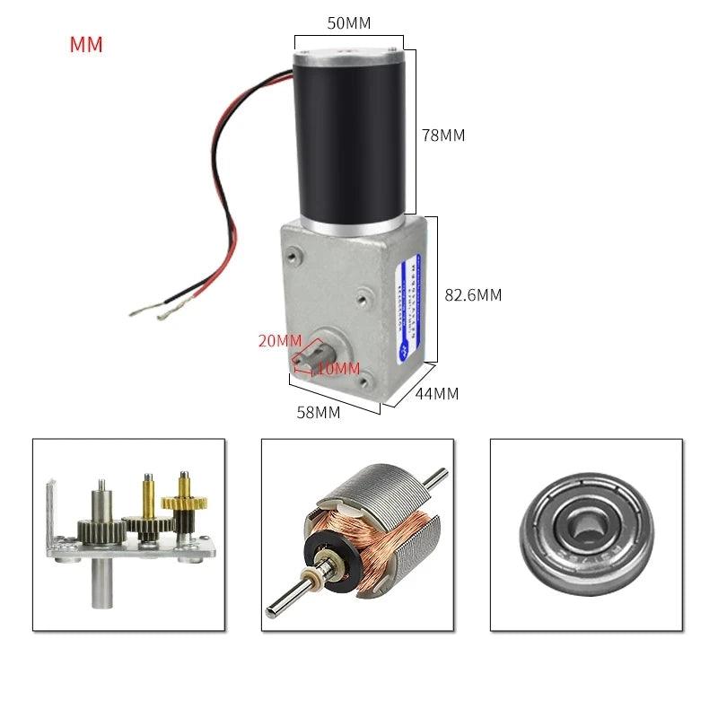 5882-50ZY DC Motor 12V 24V Metal Gear High Torque 200KG Forward Reversed Reducer Speed PWM Controller Electric Engine Door Robot