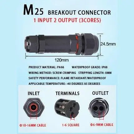 IP68 Waterproof Connector Assembly Type Wire And Cable Breakout Connector 2/3/4/5PIN Optional - electrical center b2c