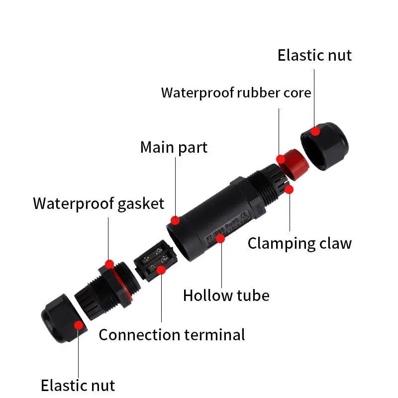 IP68 Waterproof Connector Assembly Type Wire And Cable Breakout Connector 2/3/4/5PIN Optional - electrical center b2c