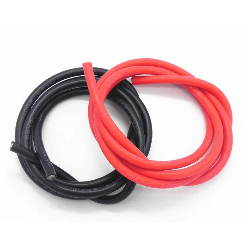 5Set /Lot 8AWG 1M Silicone Wire Cable 0.5M Black + 0.5M Red Conductor Construction High Temperature Tinned Copper Cable