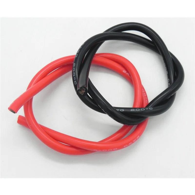 5set/lot 10AWG 1M Black+1M Red High Temperature Silicone Wire/ Silica Gel Wire/ Silicone Tinned Copper Cable,10awg silicone wire