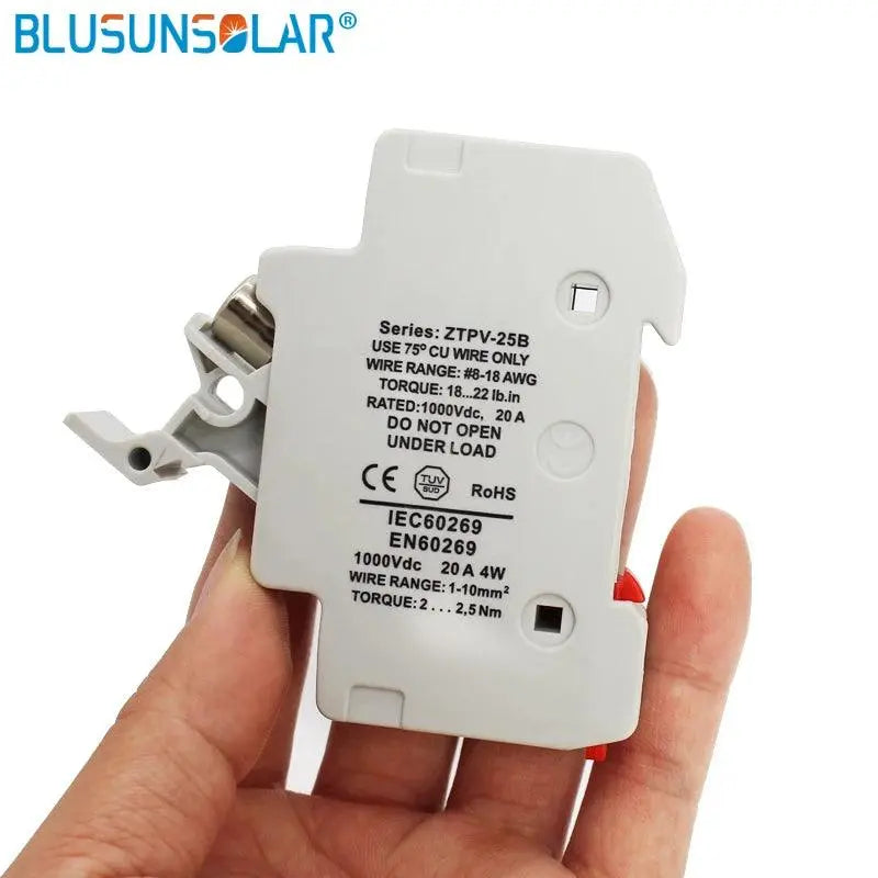 20 Sets/lot Solar PV Fuse Holder with 10/12/15/20A PV Solar Fuse 1000VDC 10x38 GPV BX0234/6 - electrical center b2c