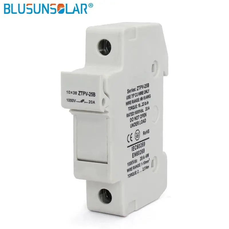 20 Sets/lot Solar PV Fuse Holder with 10/12/15/20A PV Solar Fuse 1000VDC 10x38 GPV BX0234/6 - electrical center b2c