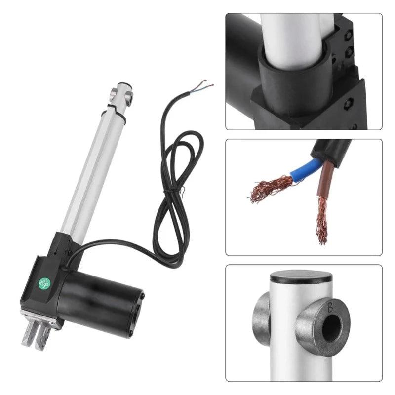 6000N DC Linear Actuator 12V 24V Stroke 100 200 300 400 450 mm Reciprocating Electric Lineal Actuador Thrust Lift Window Opener