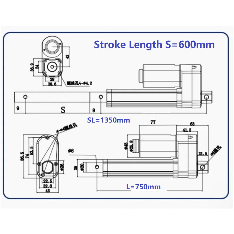Linear Actuator with Hall Encoder