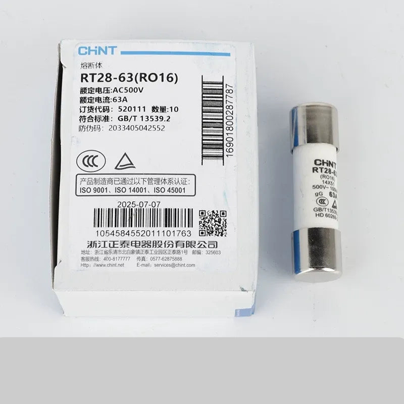 CHINT Cylindrical Fuse Links (gG/gL type),Fuse Size: 14×51mm (for 63A) 