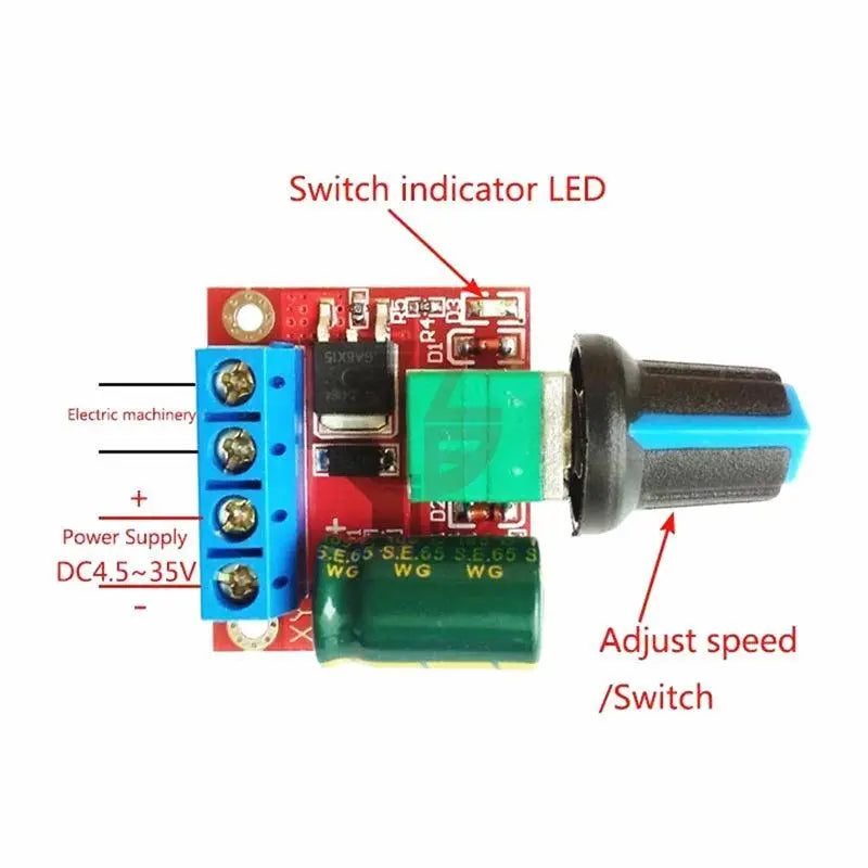 6V 12V 18V 24V DC Motor Controller PWM Speed Electric DC4.5V-35V 5A 90W Adjustable Control Governor Switch Drive Module - electrical center b2c