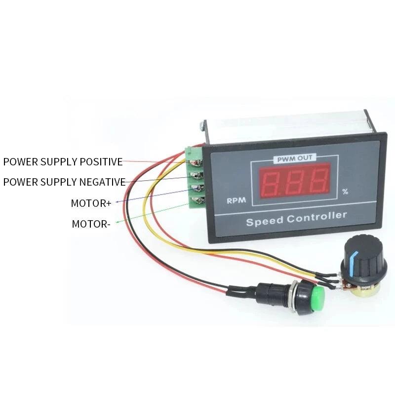 6V 12V 24V 36V 48V DC Motor Controller Digital LED Display PWM Speed Pause Start DC 6V-60V 30A Control Potentiometer Switch