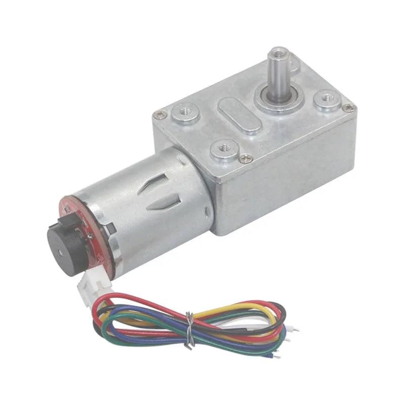 6V 12V 24V DC Gear Motor 6rpm 10rpm 18rpm 23rpm 30rpm 40rpm 90rpm 150rpm Self-lock Hall Encoder Worm Gearbox Reduction JGY370