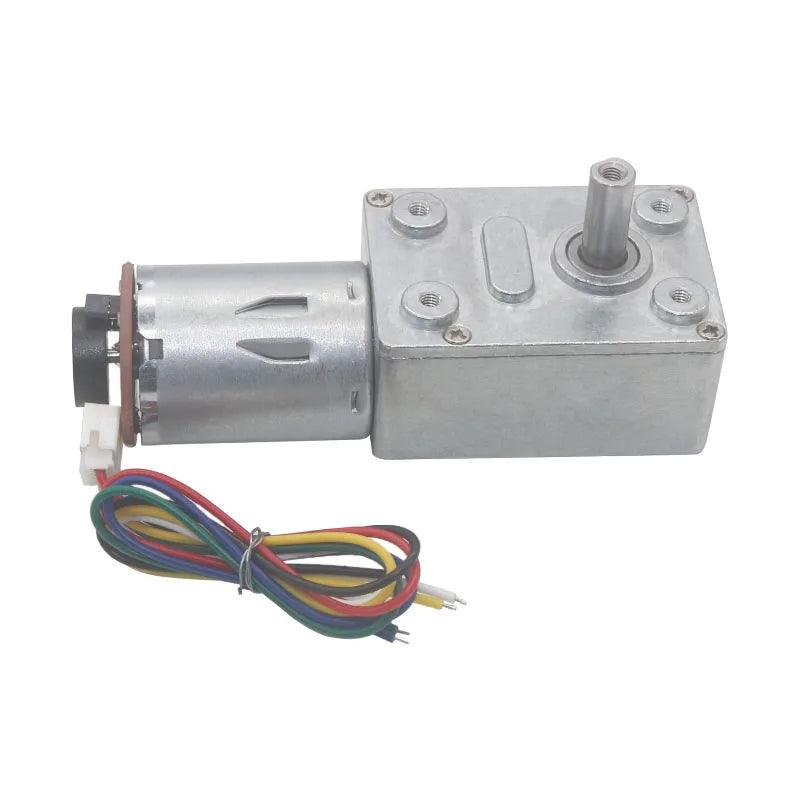 6V 12V 24V DC Gear Motor 6rpm 10rpm 18rpm 23rpm 30rpm 40rpm 90rpm 150rpm Self-lock Hall Encoder Worm Gearbox Reduction JGY370