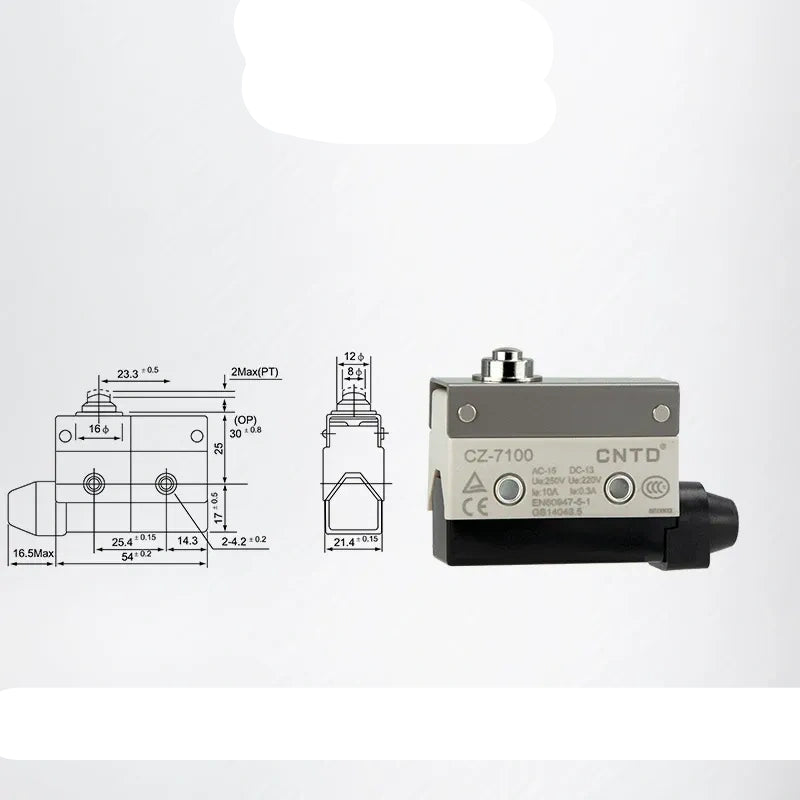 CNTD CZ-7100 Micro Switch ,Horizontal SPDT Limit Switch, 10A250VAC Momentary Limit Switch,  
